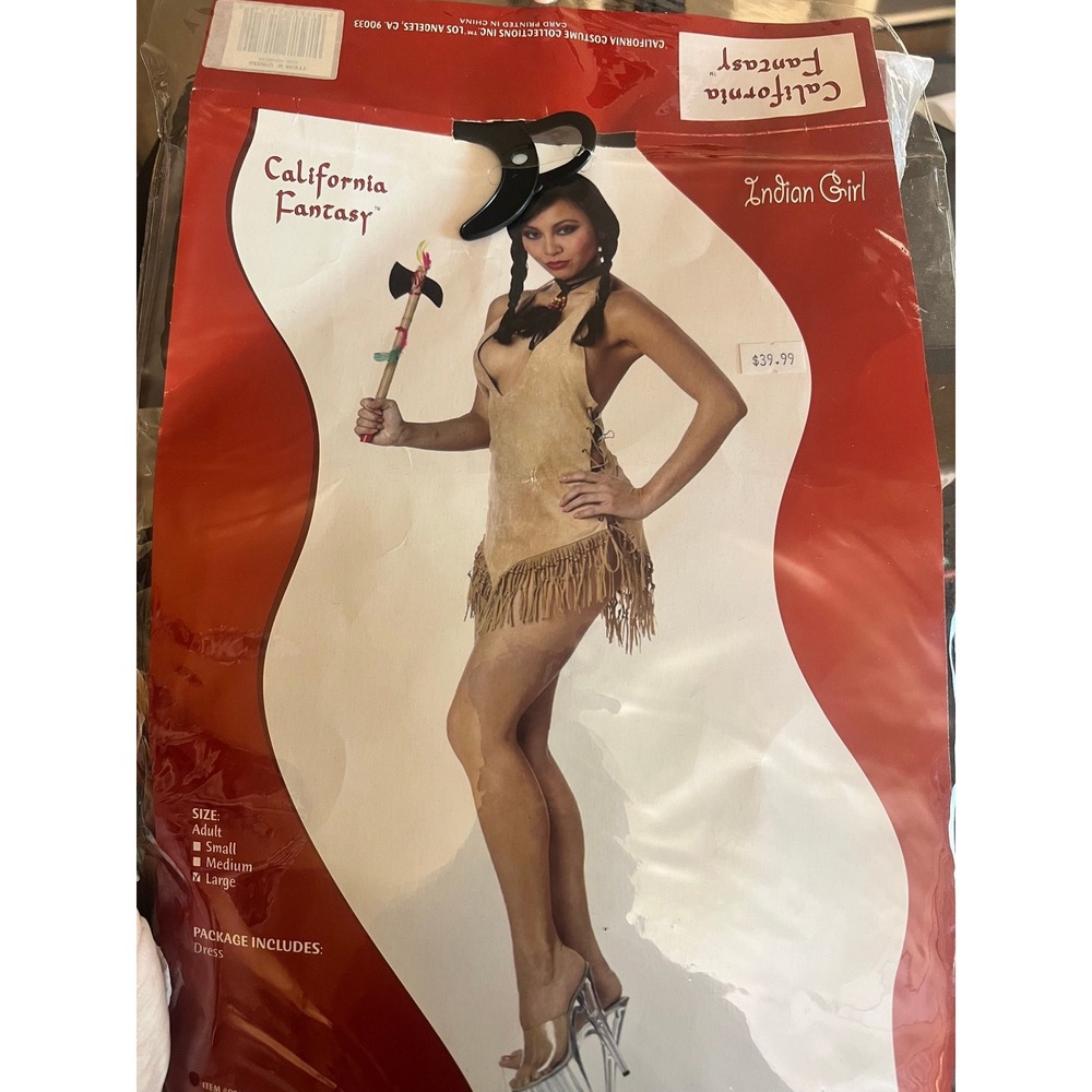 Vintage 2000s California Costumes Indian Girl Costume Adult Large It